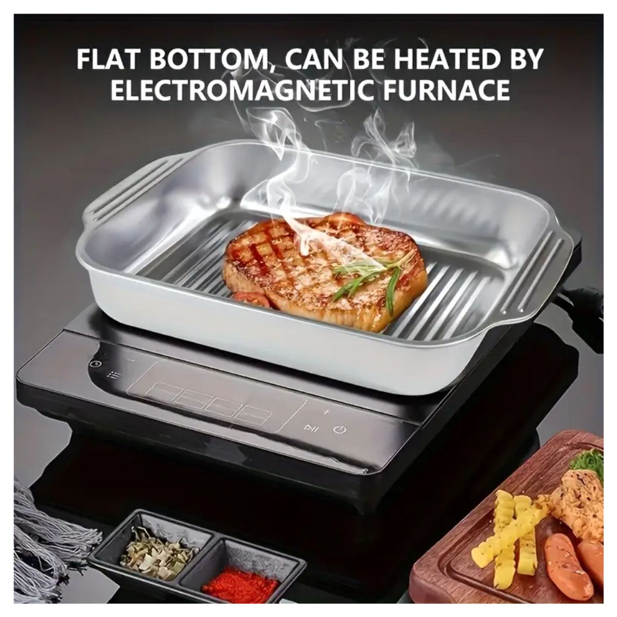 GENERICO - BANDEJA DE ACERO INOXIDABLE 37X22X5 CM