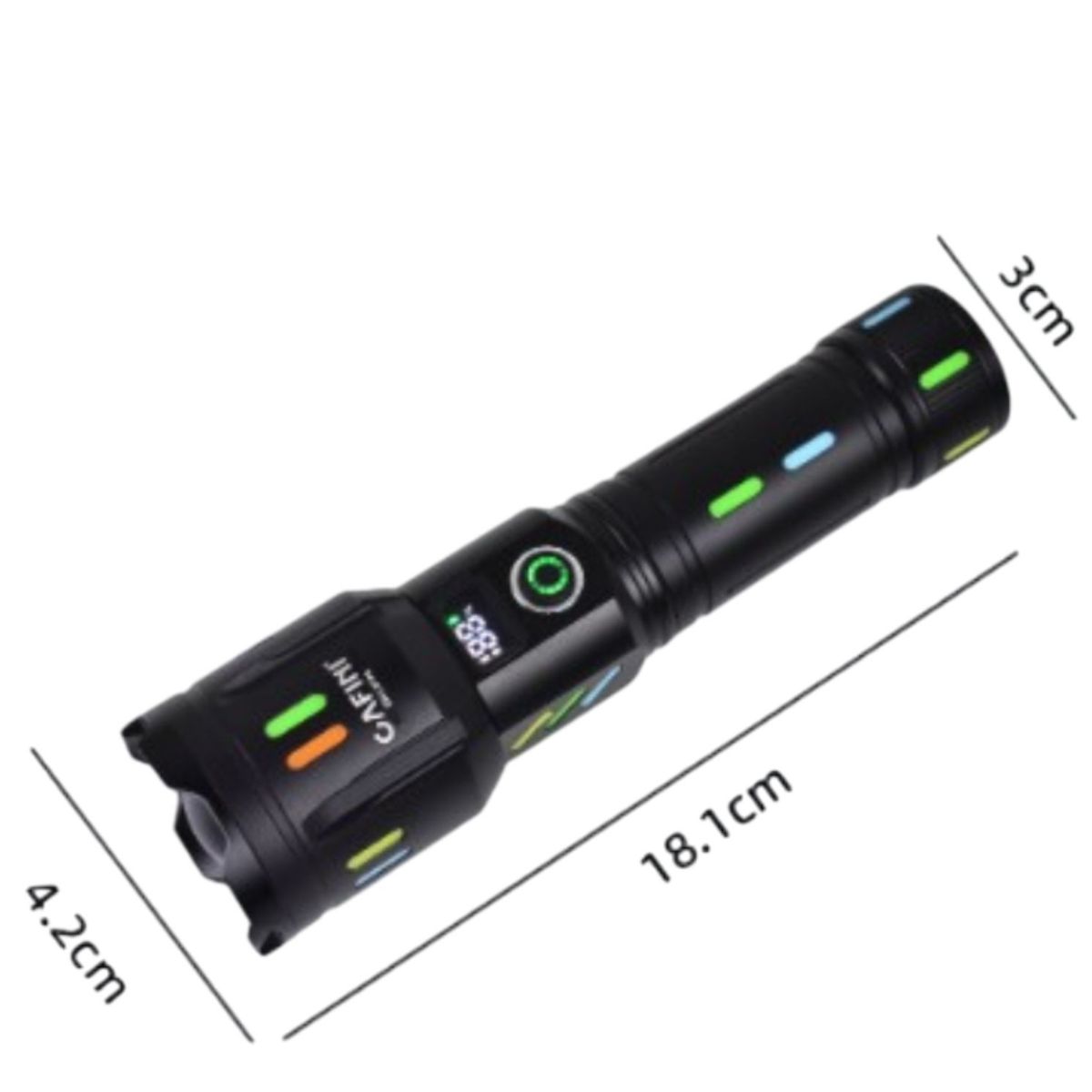 CAFINI - Linterna de largo alcance con cintas reflectivas y Zoom luz blanco LED Cafini CN-L377A