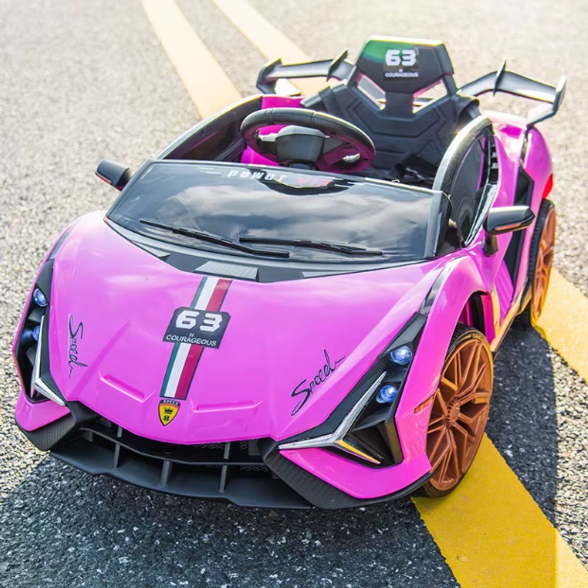 GENERICO - Carro para niños - Modelo LAMBO Huracan Sterrato ROSADO