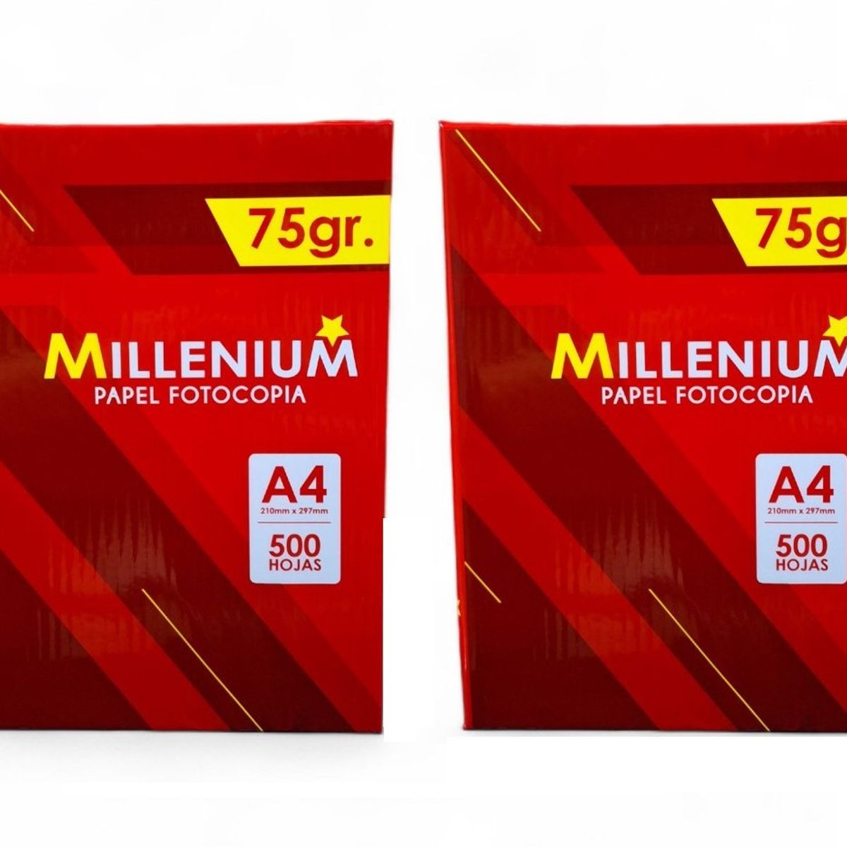 MILLENIUM - 2 Papel Bond A4 75gr Paquete 500 hojas Útiles De Oficina - Millenium