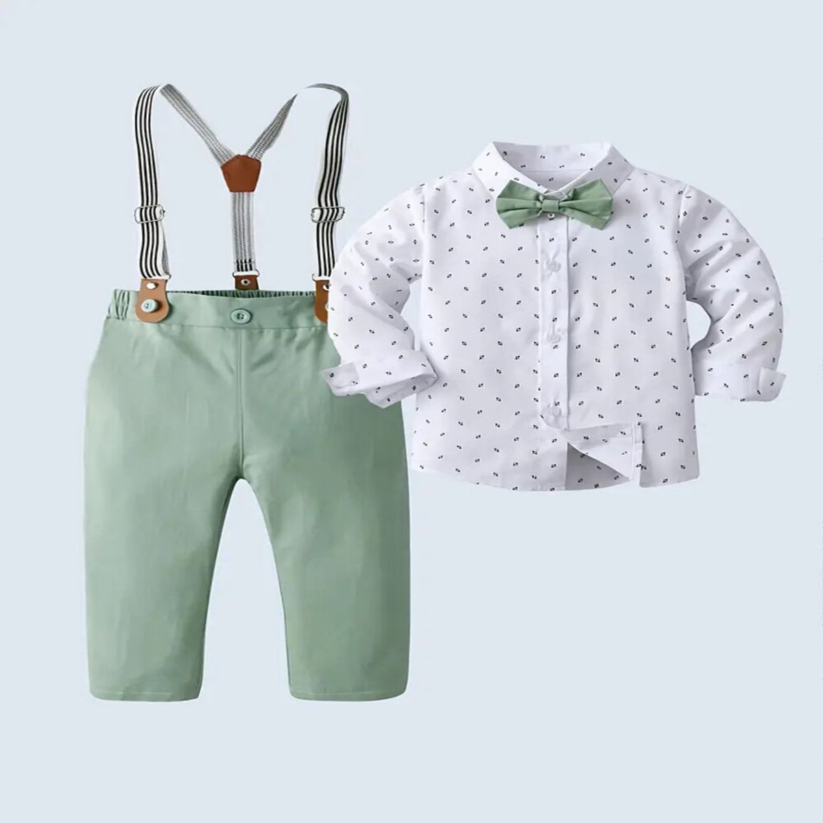 GENERICO - TRAJE TERNO  NIÑO PARA BAUTIZO ELEGANTE - CAMISA + PANTALON + TIRANTE + CORBATA