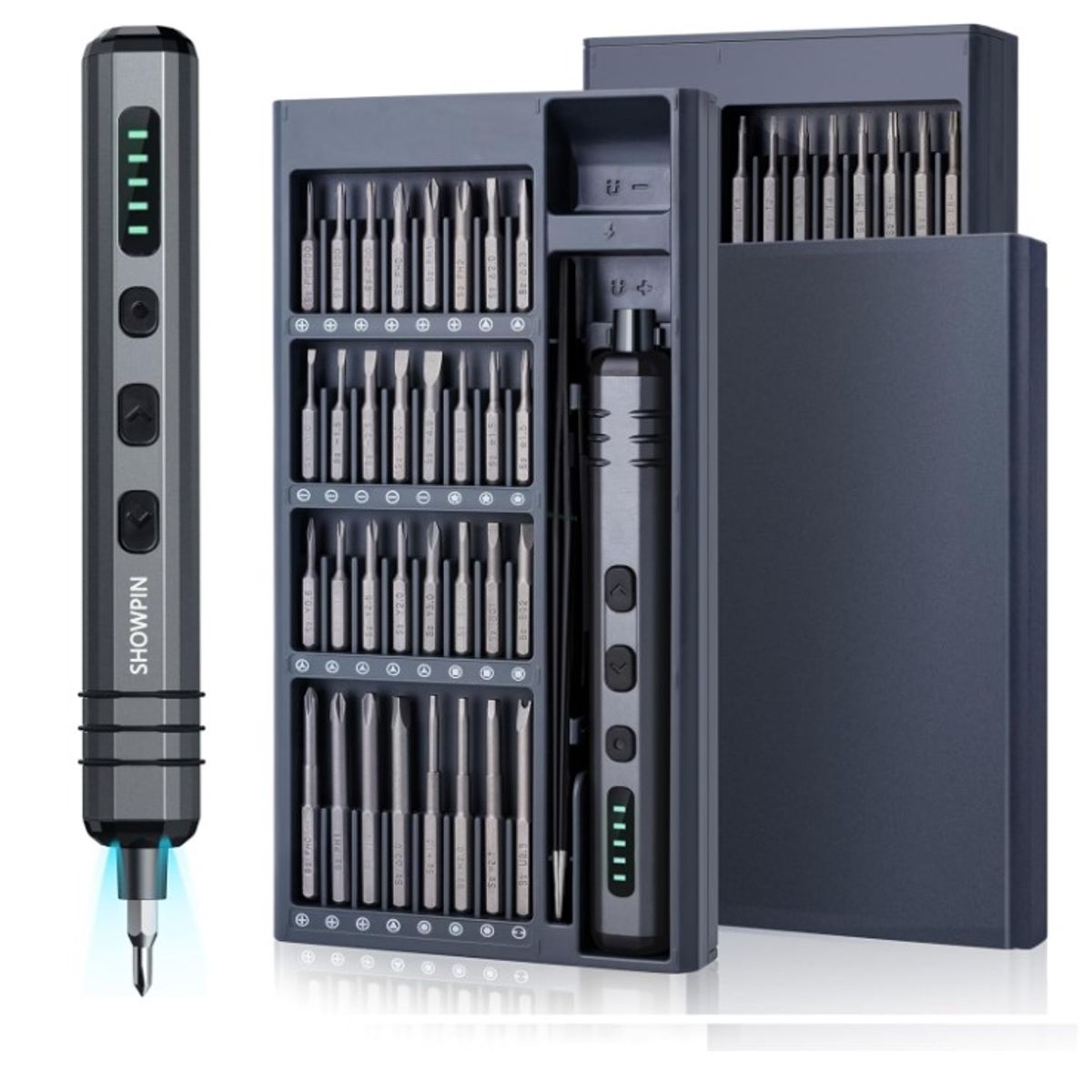 GENERICO - Destornillador Eléctrico de Precisión 68 en 1, Torque Ajustable, Recargable