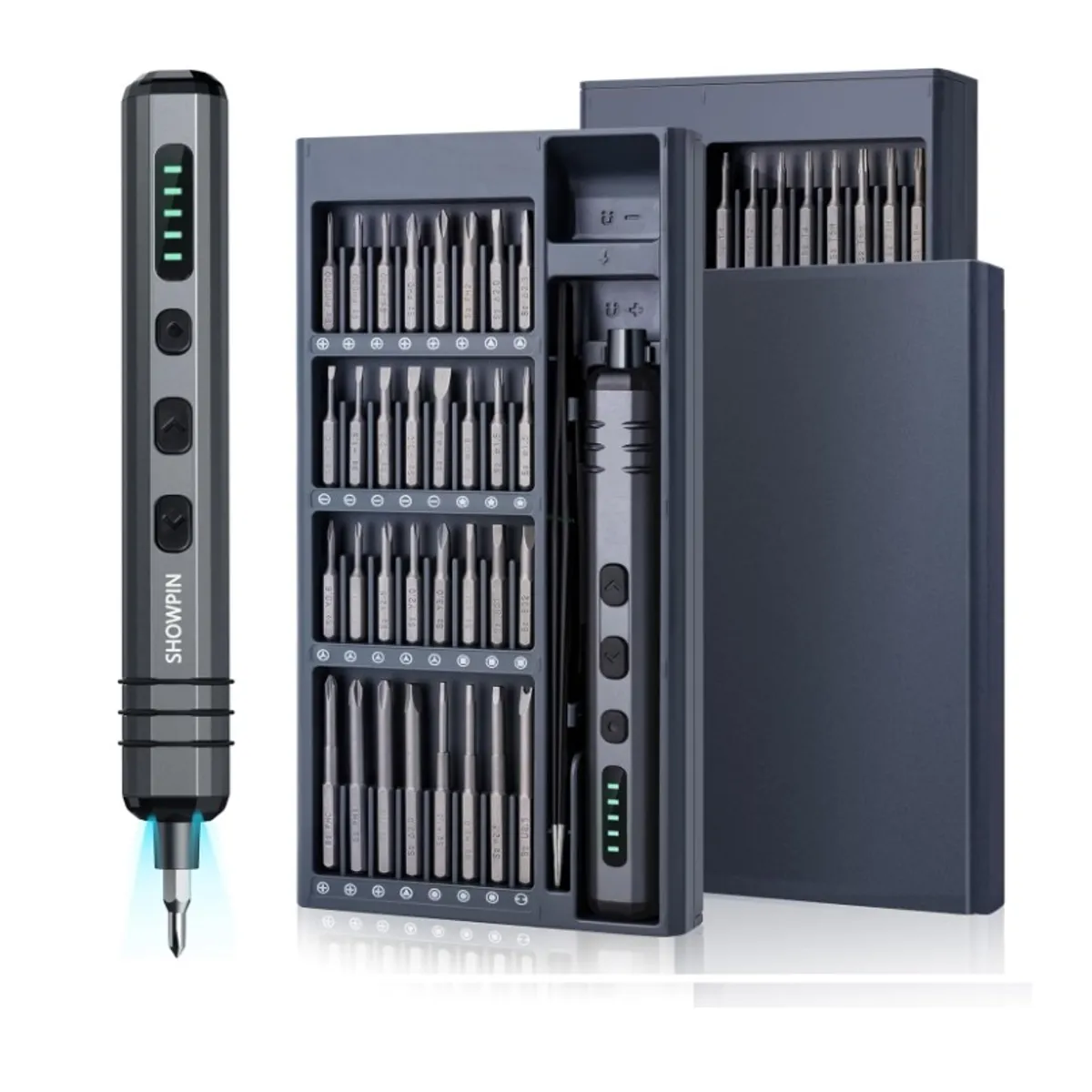 GENERICO - Destornillador Eléctrico de Precisión 68 en 1, Torque Ajustable, Recargable