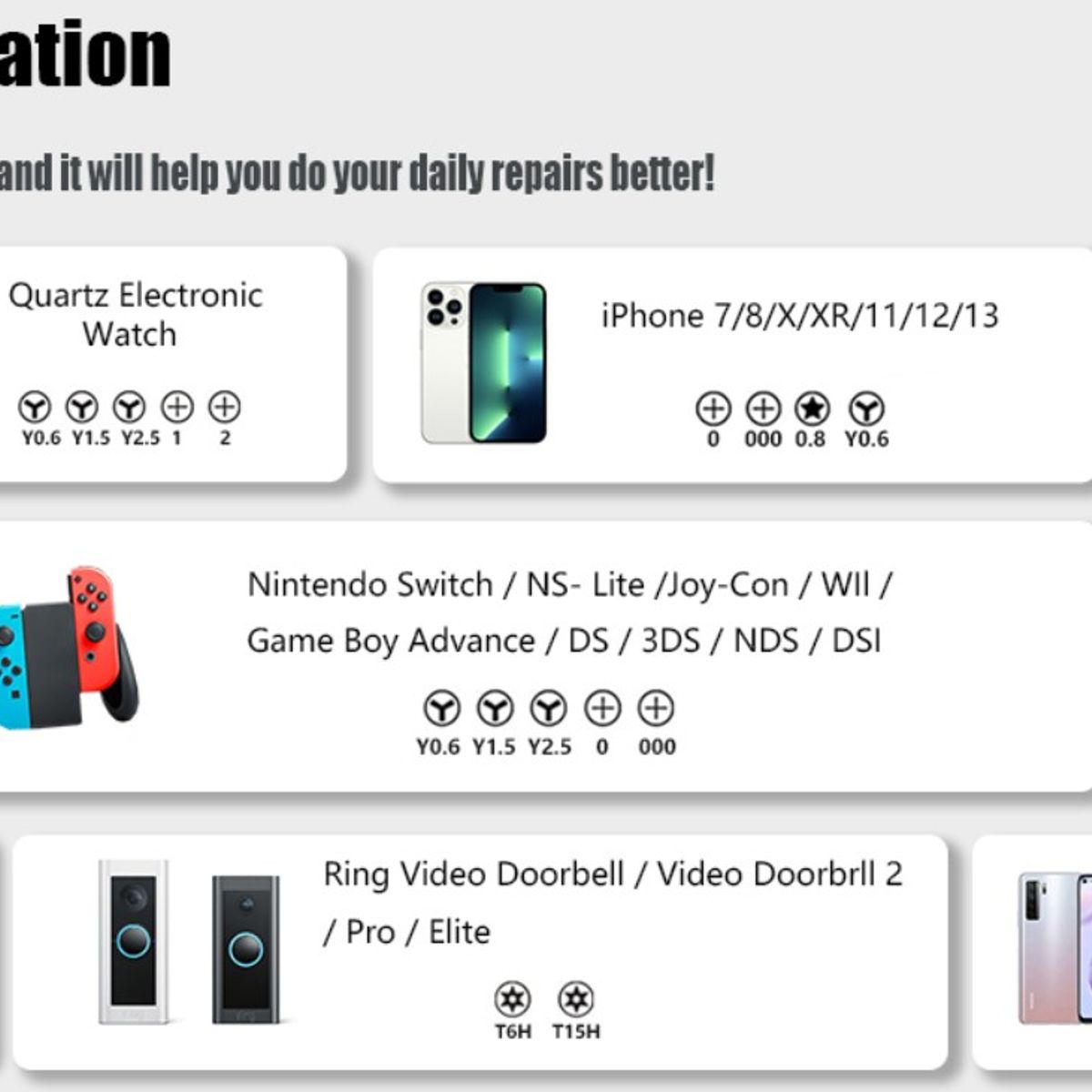 GENERICO - Destornillador Eléctrico de Precisión 68 en 1, Torque Ajustable, Recargable
