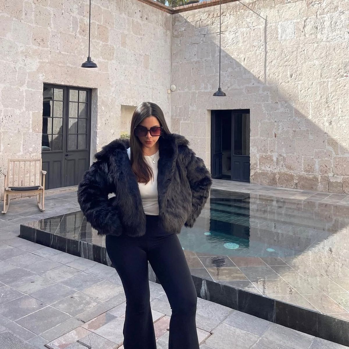 Ama Outfitters - FAUX FUR NKD COAT CROPPED
