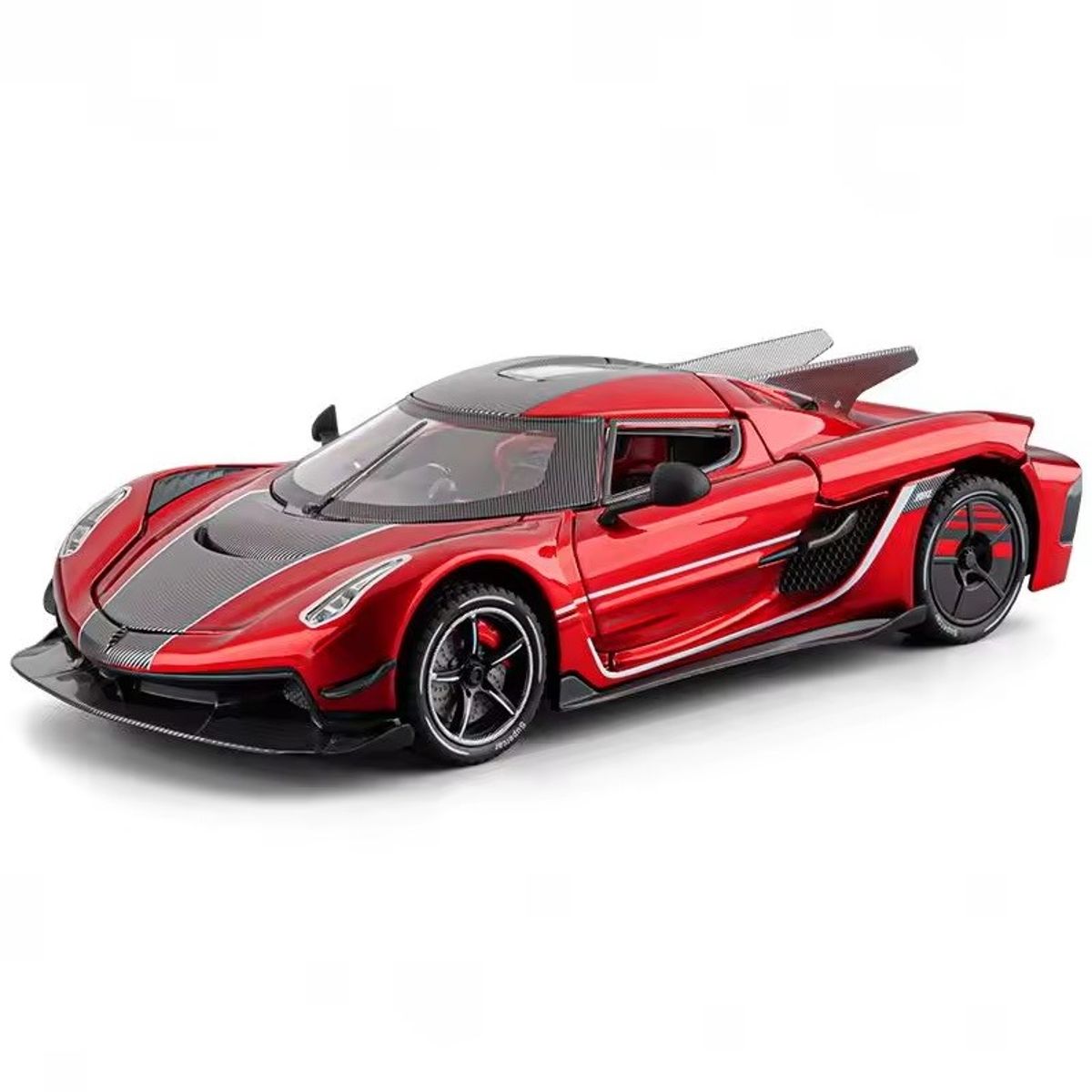 DIECAST MASTER - Auto Coleccion Koenigsegg Jesko ROJO Sonido Y Luz Escala