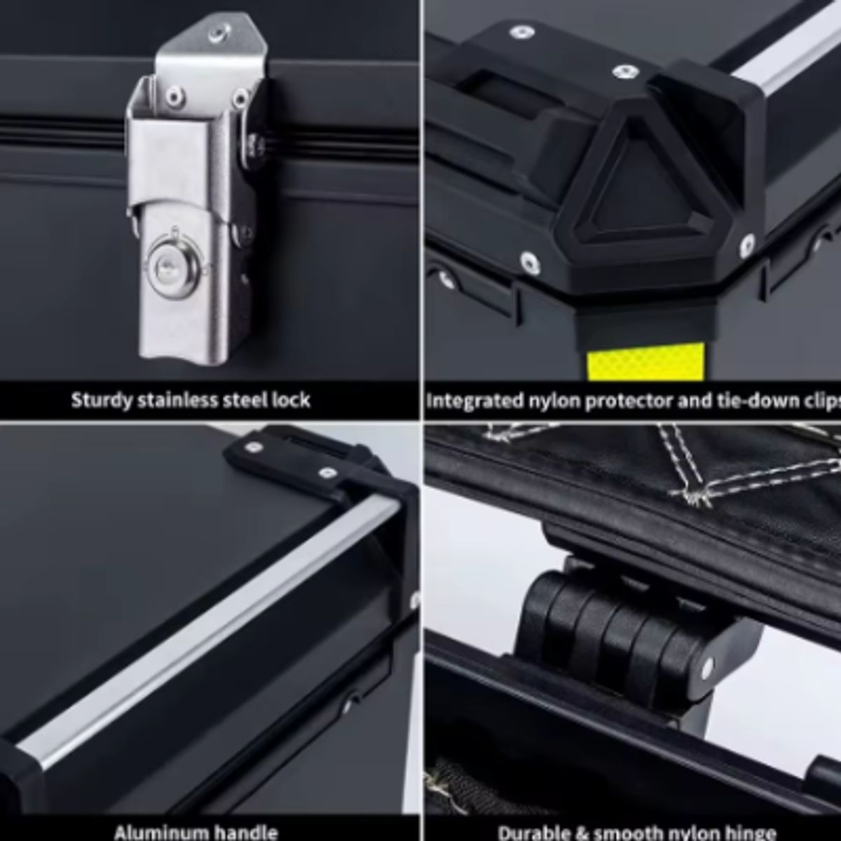 GENERICO - CAJUELA LATERAL DE ABS PARA MOTO 55L- NEGRO