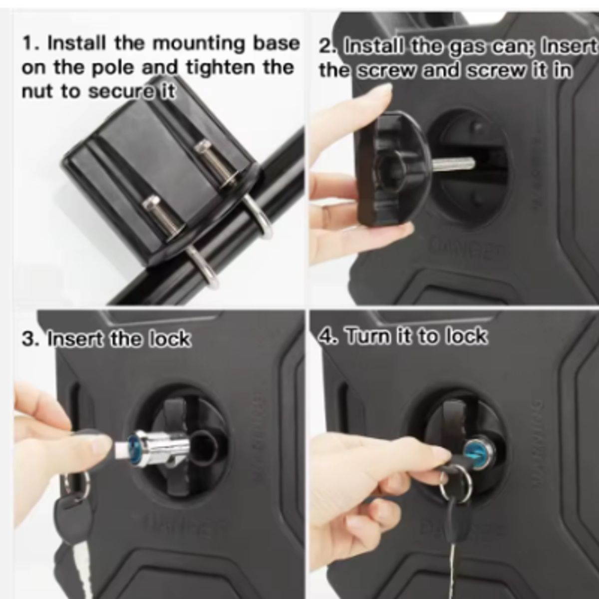 GENERICO - TANQUE/GALONERA PORTÁTIL PARA GASOLINA 5 L- NEGRO