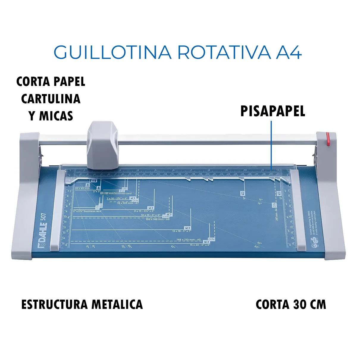 DAHLE - Guillotina de Papel Rotativa A4 DAHLE