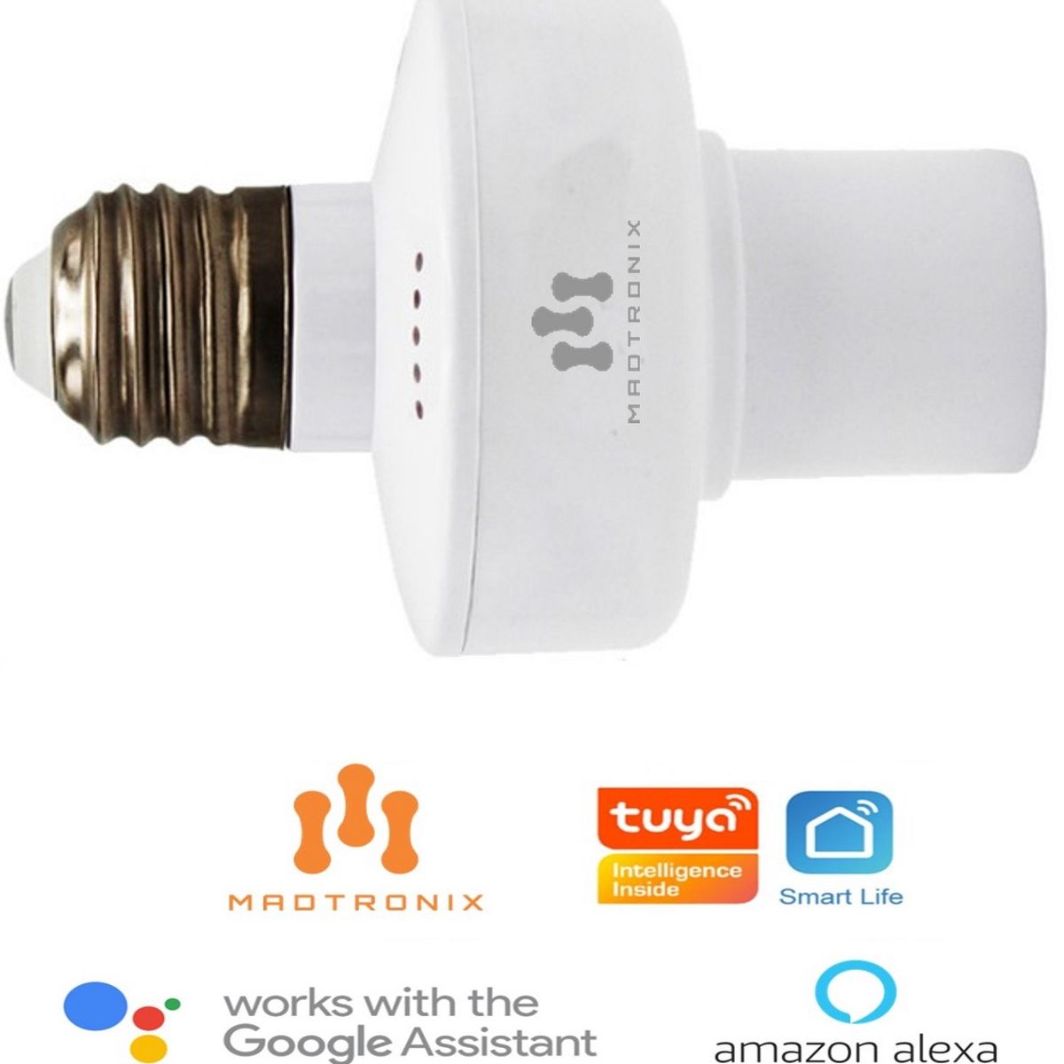 MADTRONIX - Socket Smart para Foco E26E27 Compatible Alexa y Google Assitant