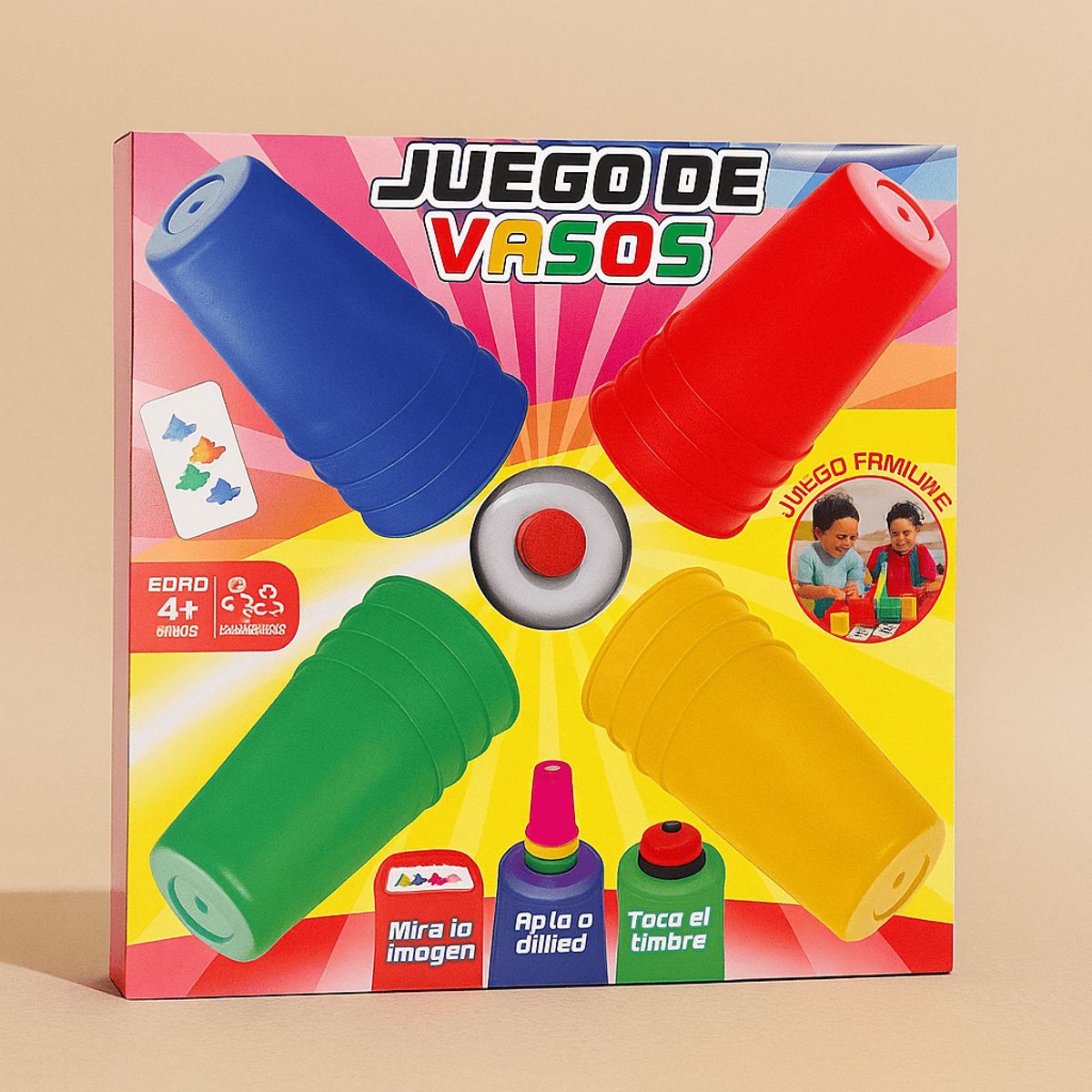 GENERICO - Juego de Mesa de Vasos cartas Juego de Velocidad y Coordinación para Familia y Amigos
