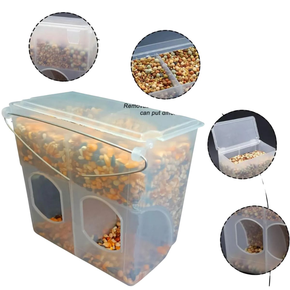 GENERICO - Comedero de Control Visual Doble para Aves de Corral