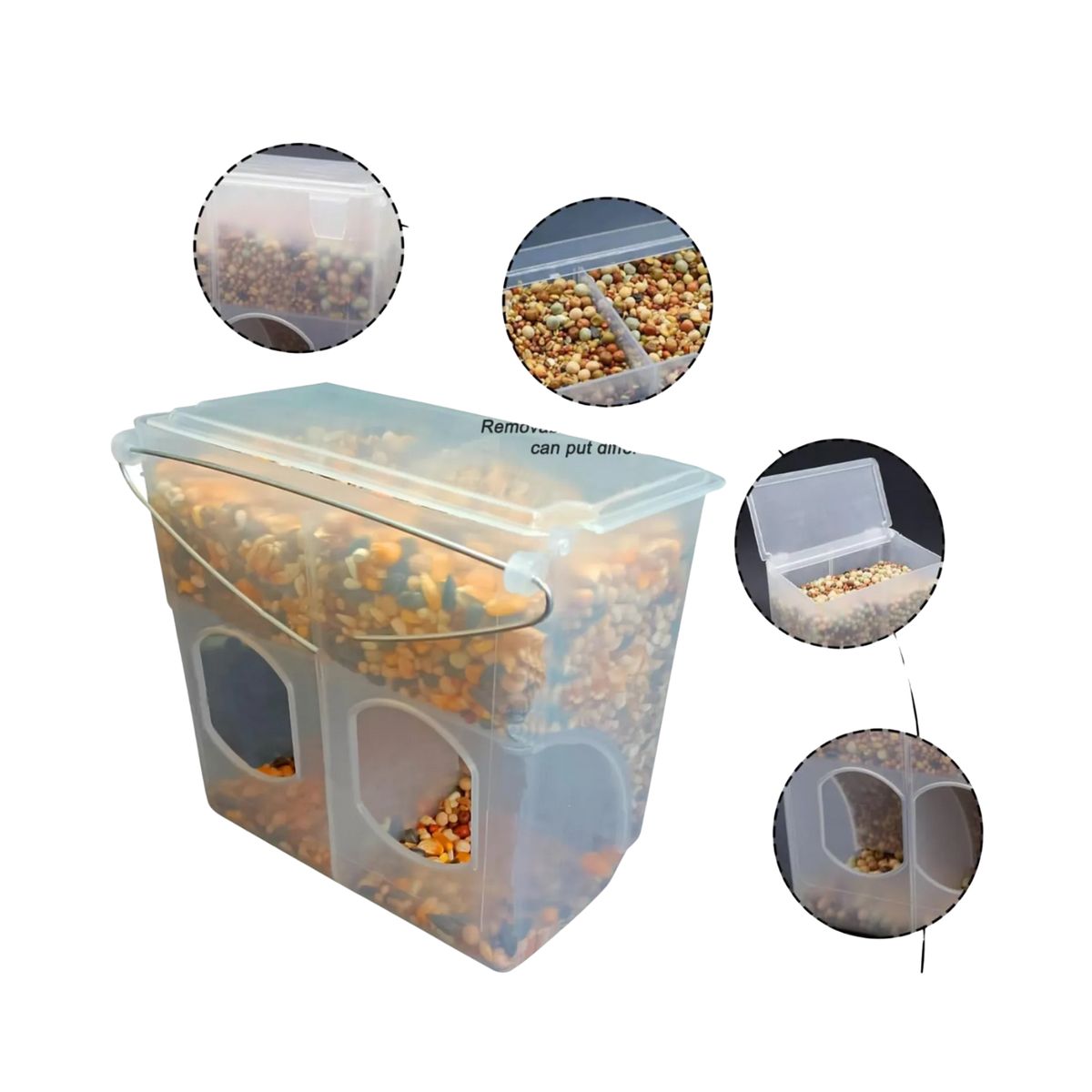 GENERICO - Comedero de Control Visual Doble para Aves de Corral