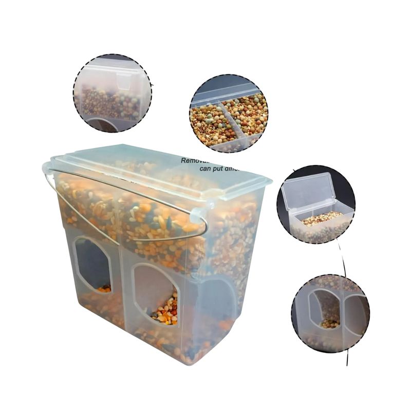 GENERICO - Comedero de Control Visual Doble para Aves de Corral