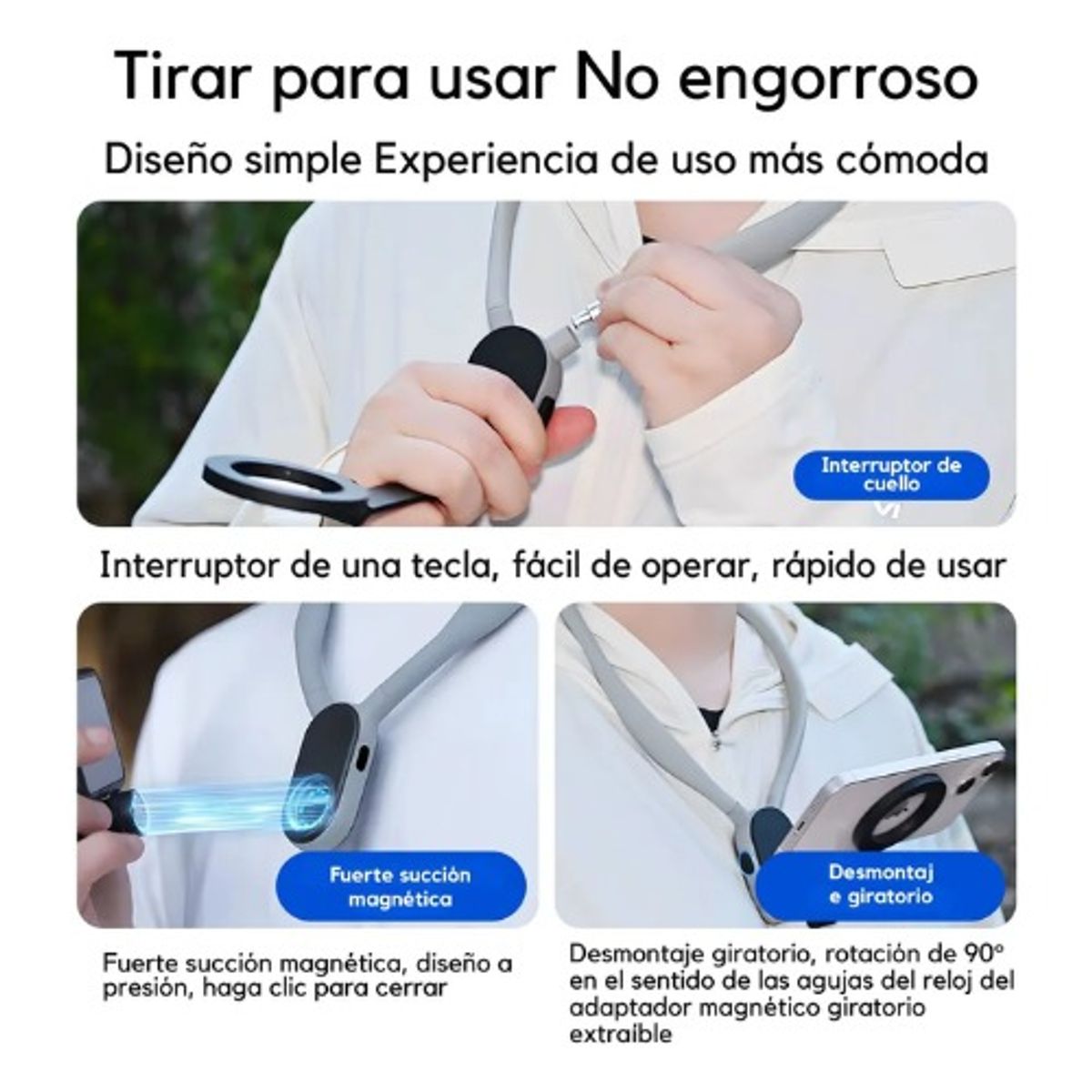 OEM - Soporte Magnético De Cuello Pov Manos Libres Iphone Android