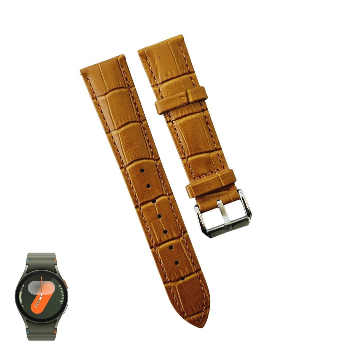 GENERICO - Correa Cuero Classic para SAMSUNG WATCH 7 - Camello