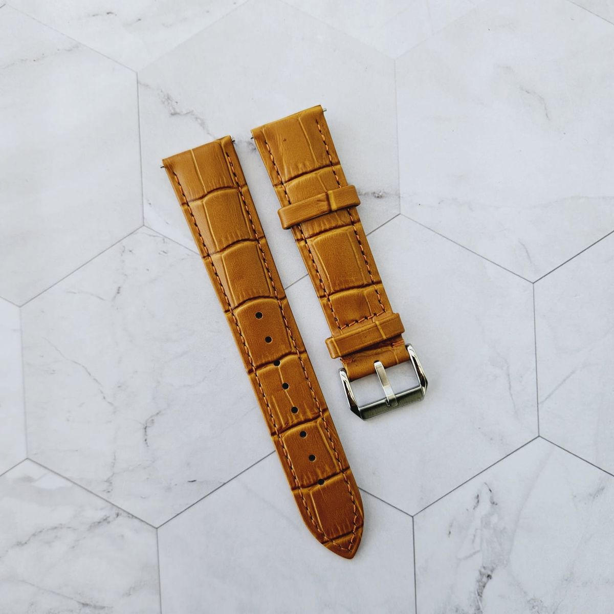 GENERICO - Correa Cuero Classic para SAMSUNG WATCH 7 - Camello