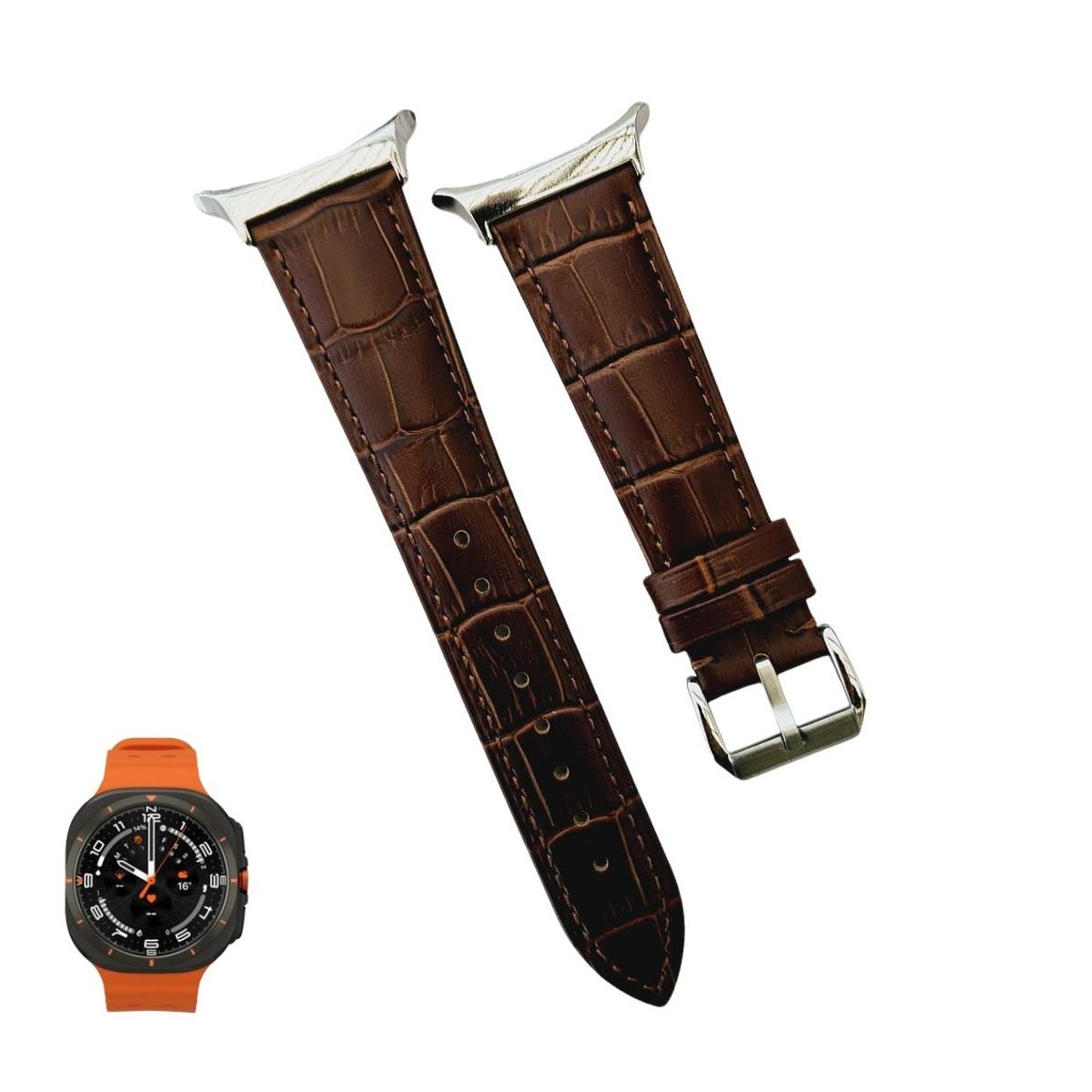 GENERICO - Correa Cuero Classic para SAMSUNG WATCH ULTRA - Marron