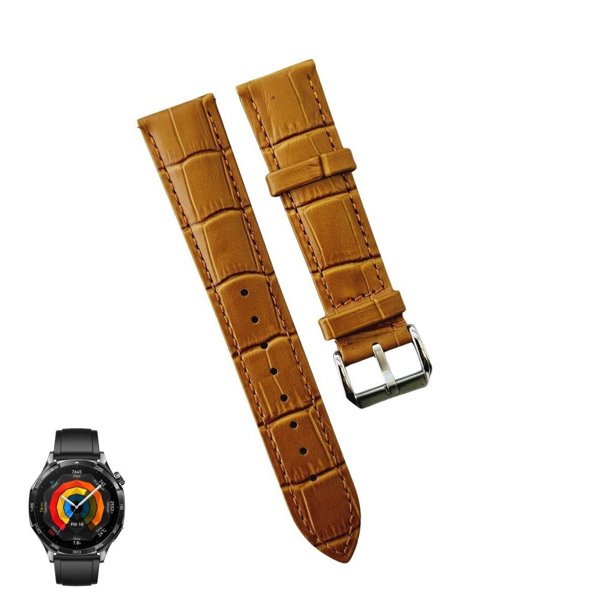 GENERICO - Correa Cuero Classic para HUAWEI GT2 DE 46MM - GT2 PRO - Camello