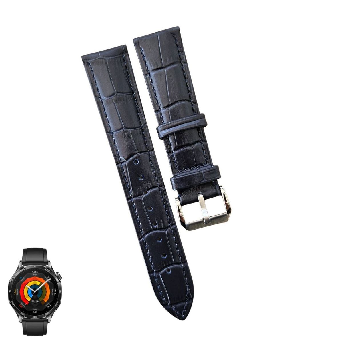 GENERICO - Correa Cuero Classic para HUAWEI GT6 DE 46MM - Azul