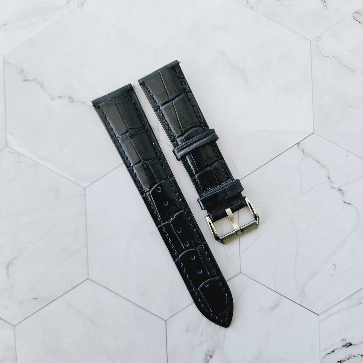 GENERICO - Correa Cuero Classic de 20mm para Reloj Universal - Azul