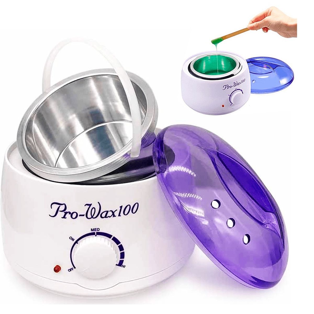 GENERICO - Pack Depilación Olla para Cera + 100g de Cera + 12 Paletas