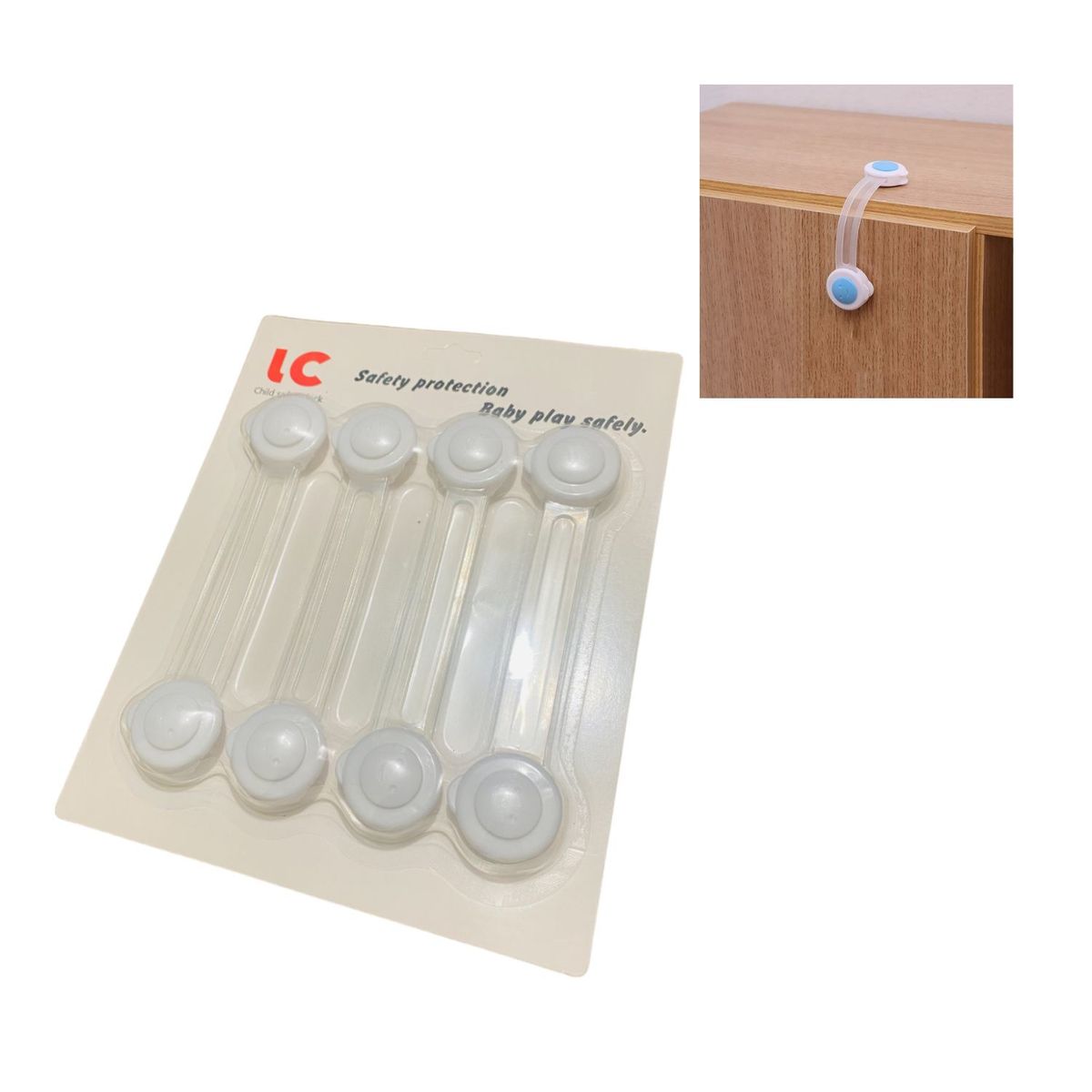 GENERICO - Seguros para Cajones Set x 8 Unds Blanco