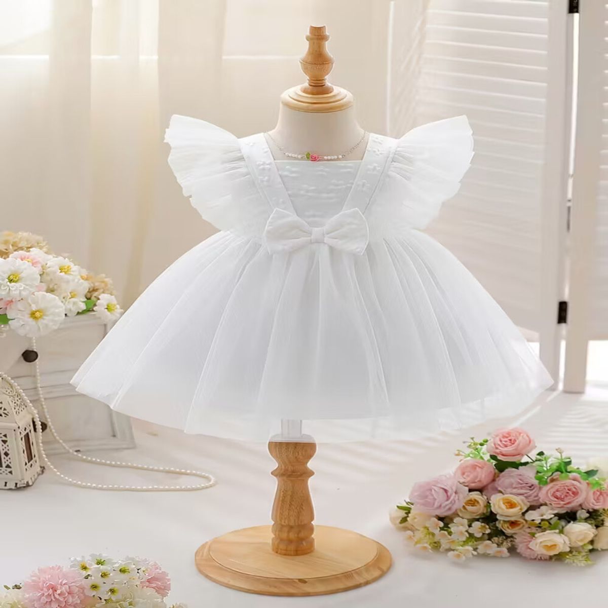 GENERICO - VESTIDO PARA NIÑA BEBE PARA BAUTIZO