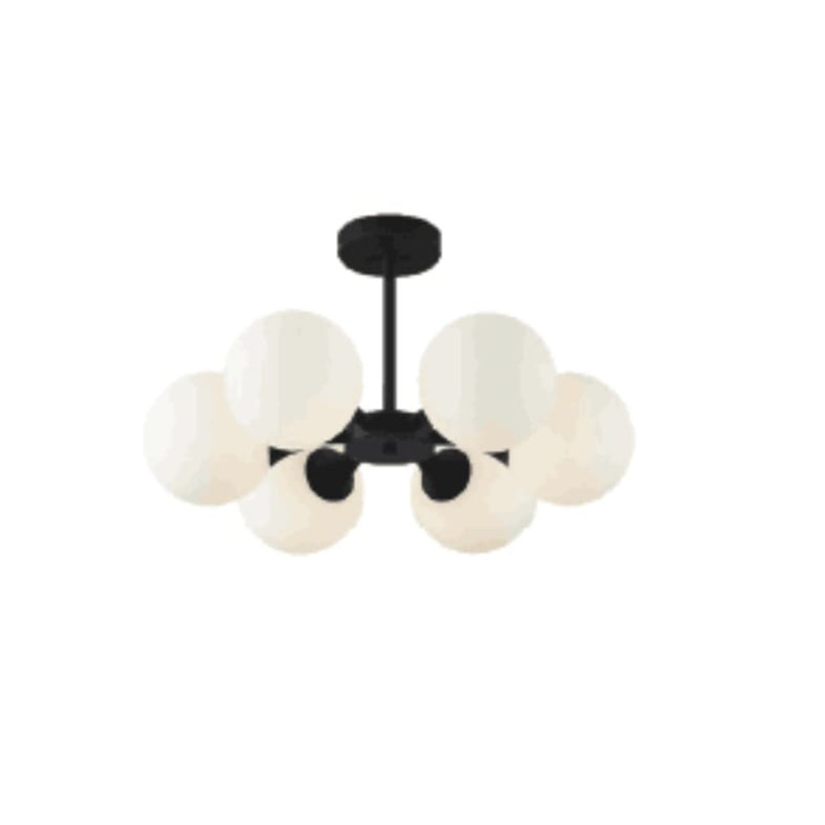 GENERICO - Lámpara de techo viena negro 6 sockets