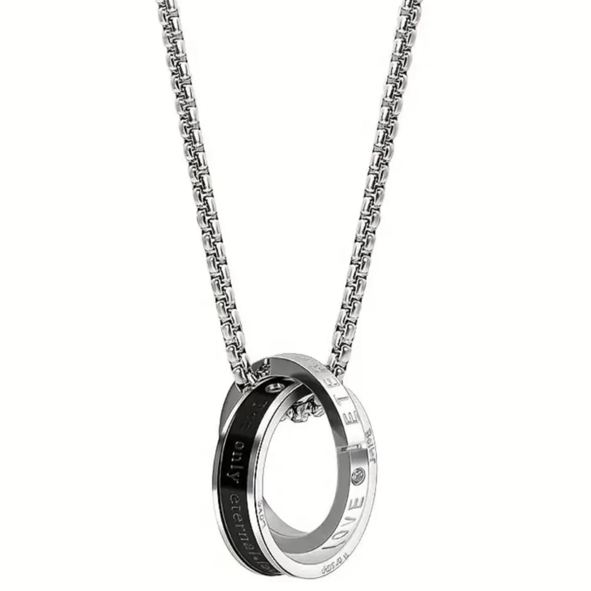 GENERICO - COLLAR DE ACERO INOXIDABLE ETERNAL PLATEADO