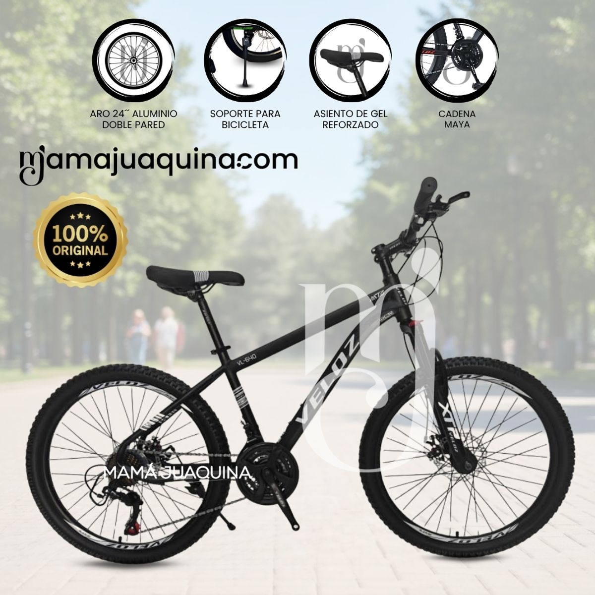 VELOX - Bicicleta Deportiva Aro 24 «TIRE URBAN» Edición Limitada Black