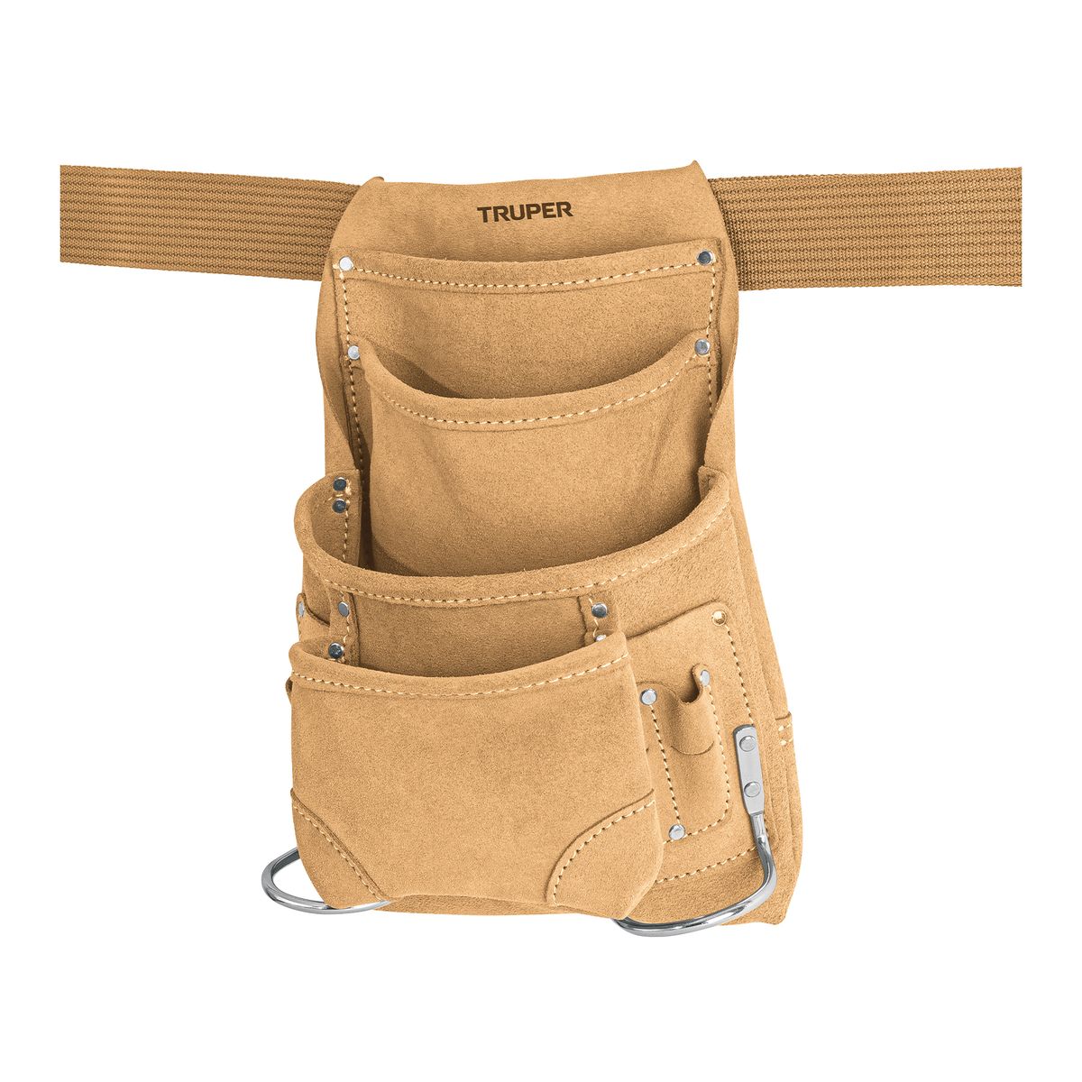 TRUPER - Porta herramientas de carnaza con 12 compartimentos, Truper