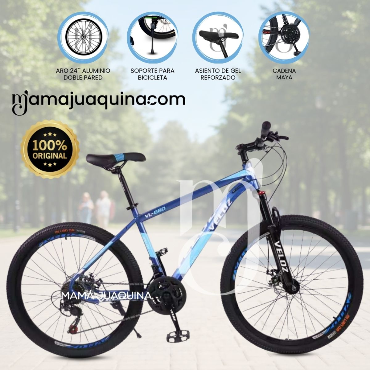 VELOX - Bicicleta Deportiva Aro 24 «TIRE URBAN» Edición Limitada Blue