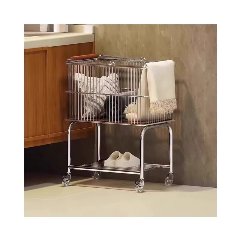 EVERSO - Carrito de Almacenamiento Metálico con Ruedas y Cesta Grande