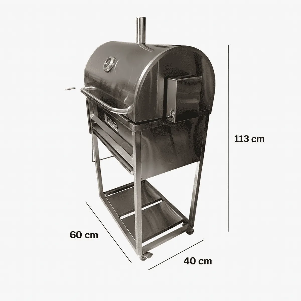 THE GRILL SHOP - Parrilla Mediana Con Tapa Full Acero Inoxidable con motor