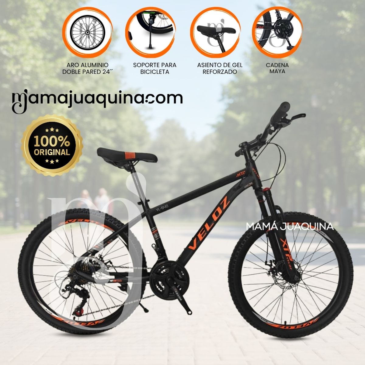 VELOX - Bicicleta Deportiva Aro 24 «TIRE URBAN» Edición Limitada Orange
