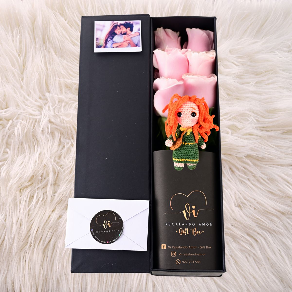 GENERICO - Box luxury rosas pink mundial + Mérida - Arreglo floral