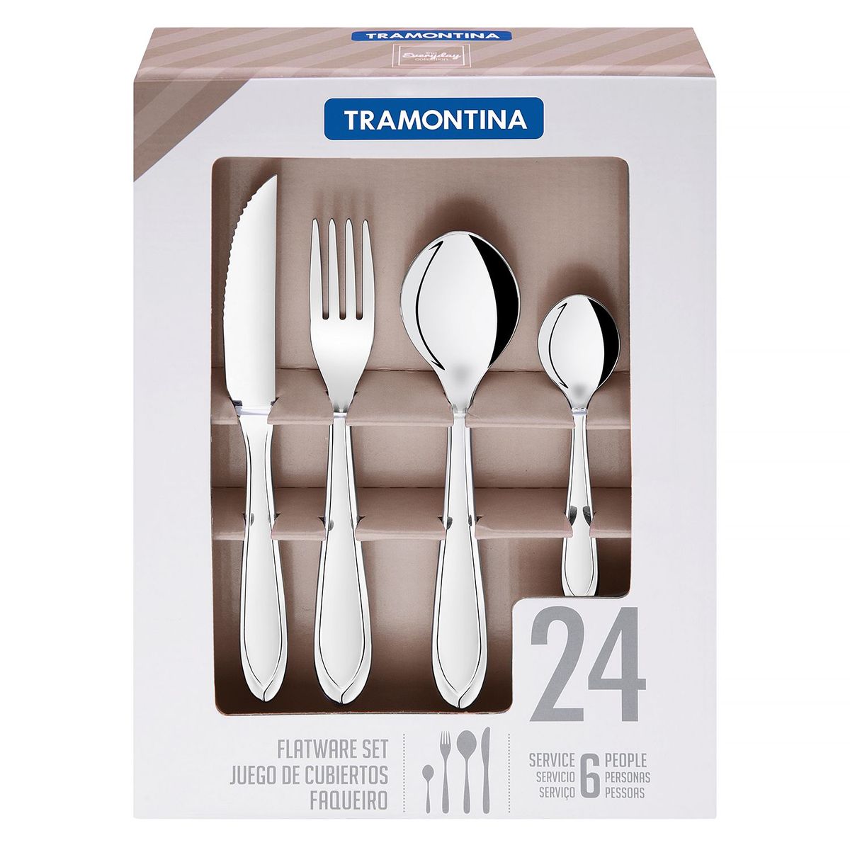 TRAMONTINA - Juego de Cubiertos x24pzs Laguna(Asado)