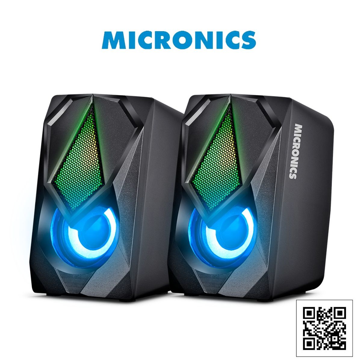 MICRONICS - Parlante Alámbrico LED Negro Micronics Corsair MIC S309-9