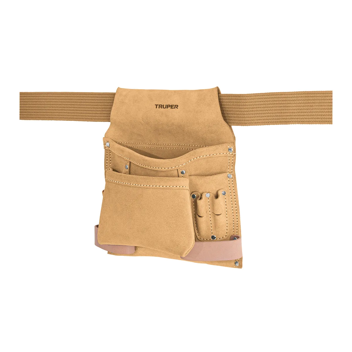 TRUPER - Porta herramientas de carnaza con 10 compartimentos, Truper
