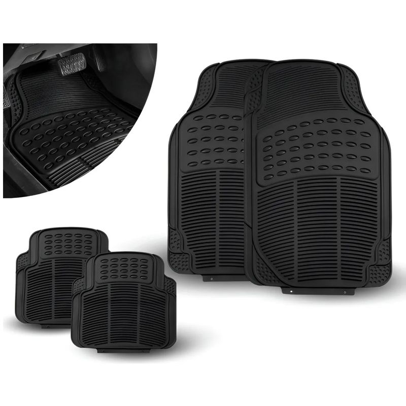 JET - 1 Juego Tapetes 4pz Uso Rudo Auto Camioneta Universal