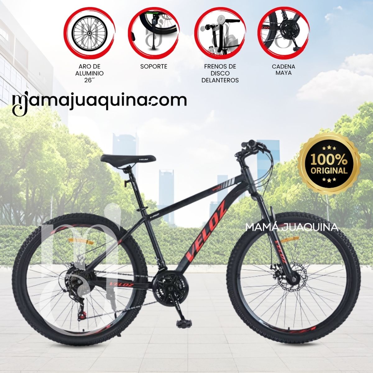 VELOX - Bicicleta Deportiva Aro 26 «ROMANI MTB» Edición Limitada Red