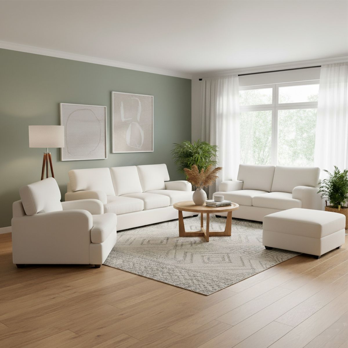 AMBIHOME - Juego de sala Mara Ambienta Home 3-2-1 + banqueta de regalo