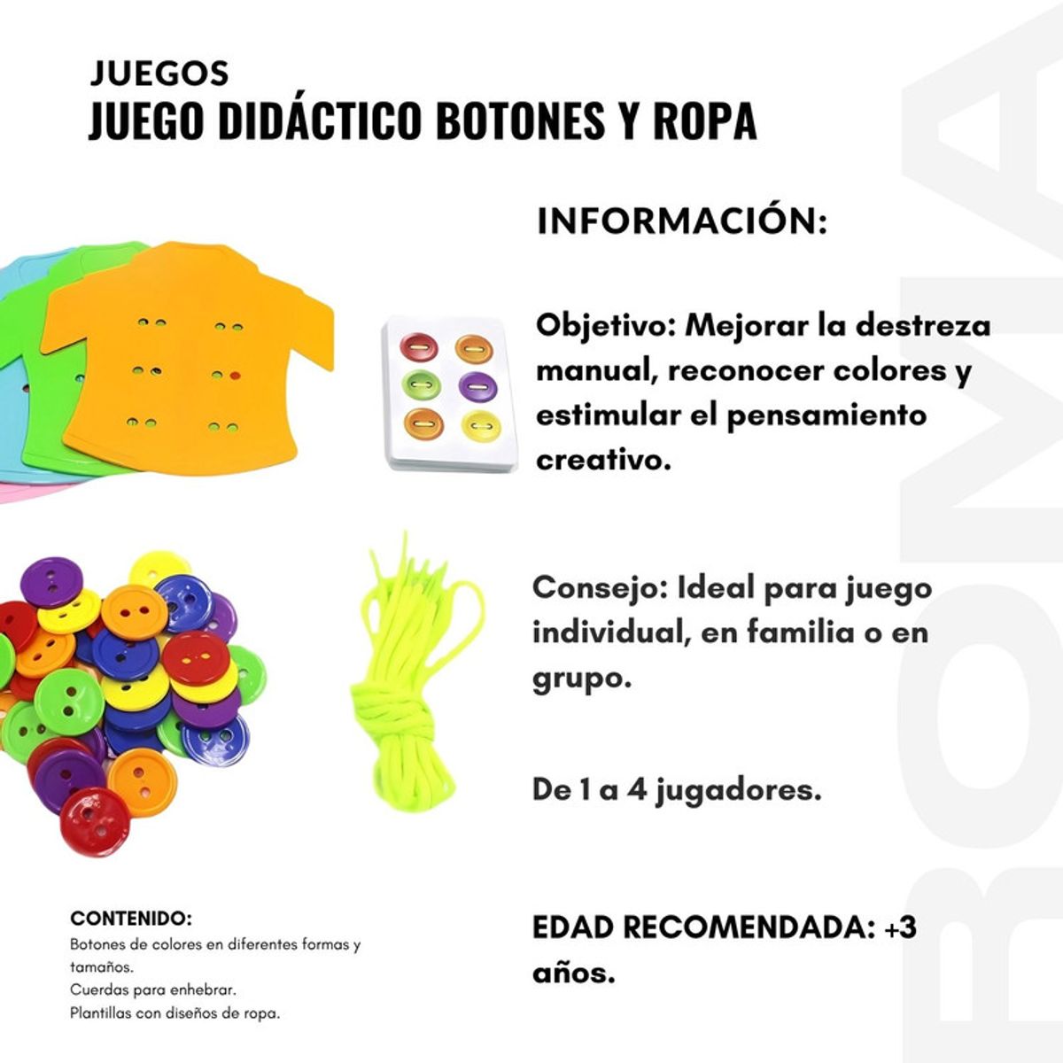 GENERICO - JUEGO DIDÁCTICO BOTONES Y ROPA