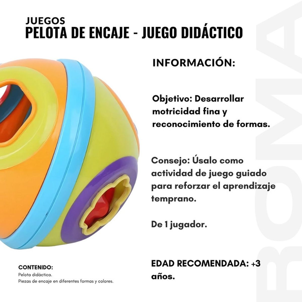 GENERICO - PELOTA DE ENCAJE JUEGO DIDÁCTICO