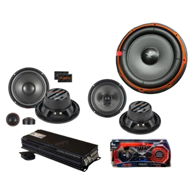 BLACK HAWK - COMBO DE AUDIO COMPLETO MUSWAY COMPONENTES+COAXIALES+AMP+SUB