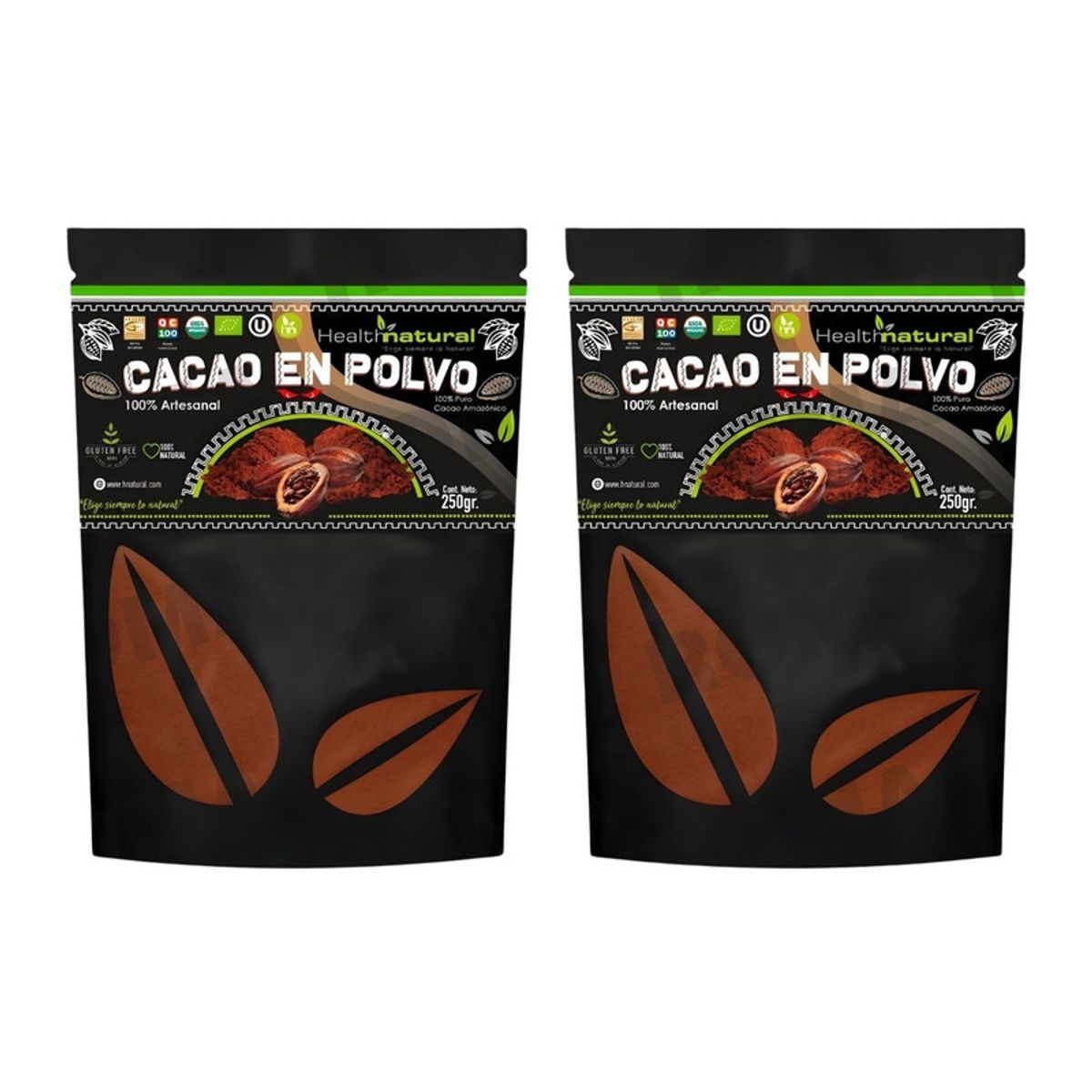 HEALTHNATURAL - PACK 2 CACAO EN POLVO 250G HEALTHNATURAL