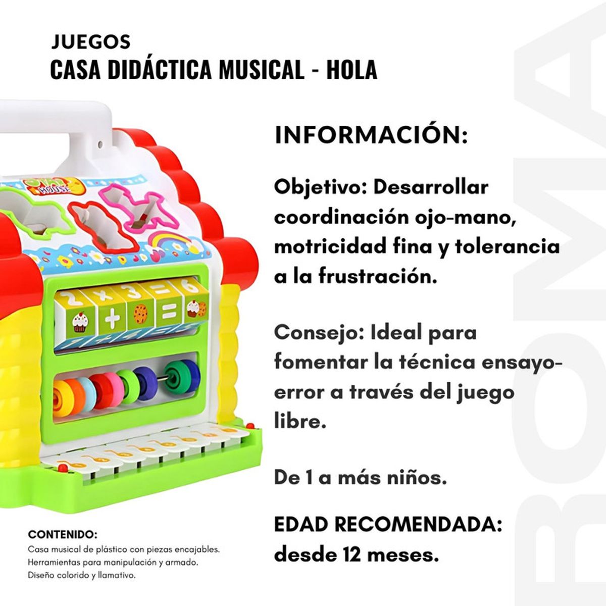 GENERICO - CASA DIDÁCTICA MUSICAL HOLA - JUEGO DIDÁTICO