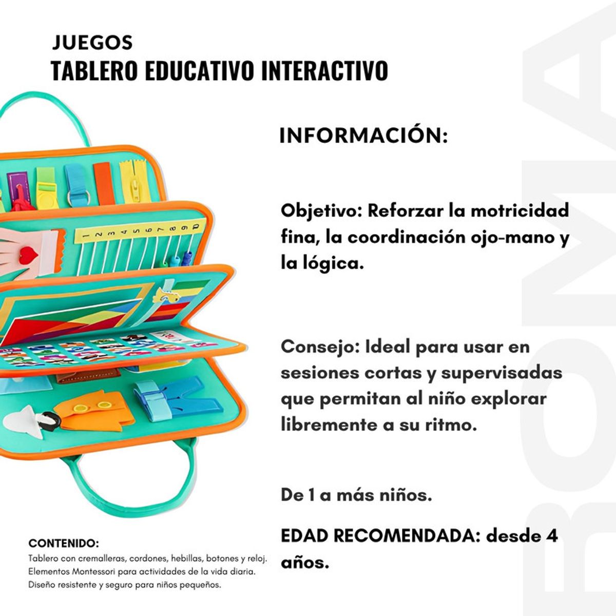 GENERICO - TABLERO EDUCATIVO - TABLERO DIDÁCTICO