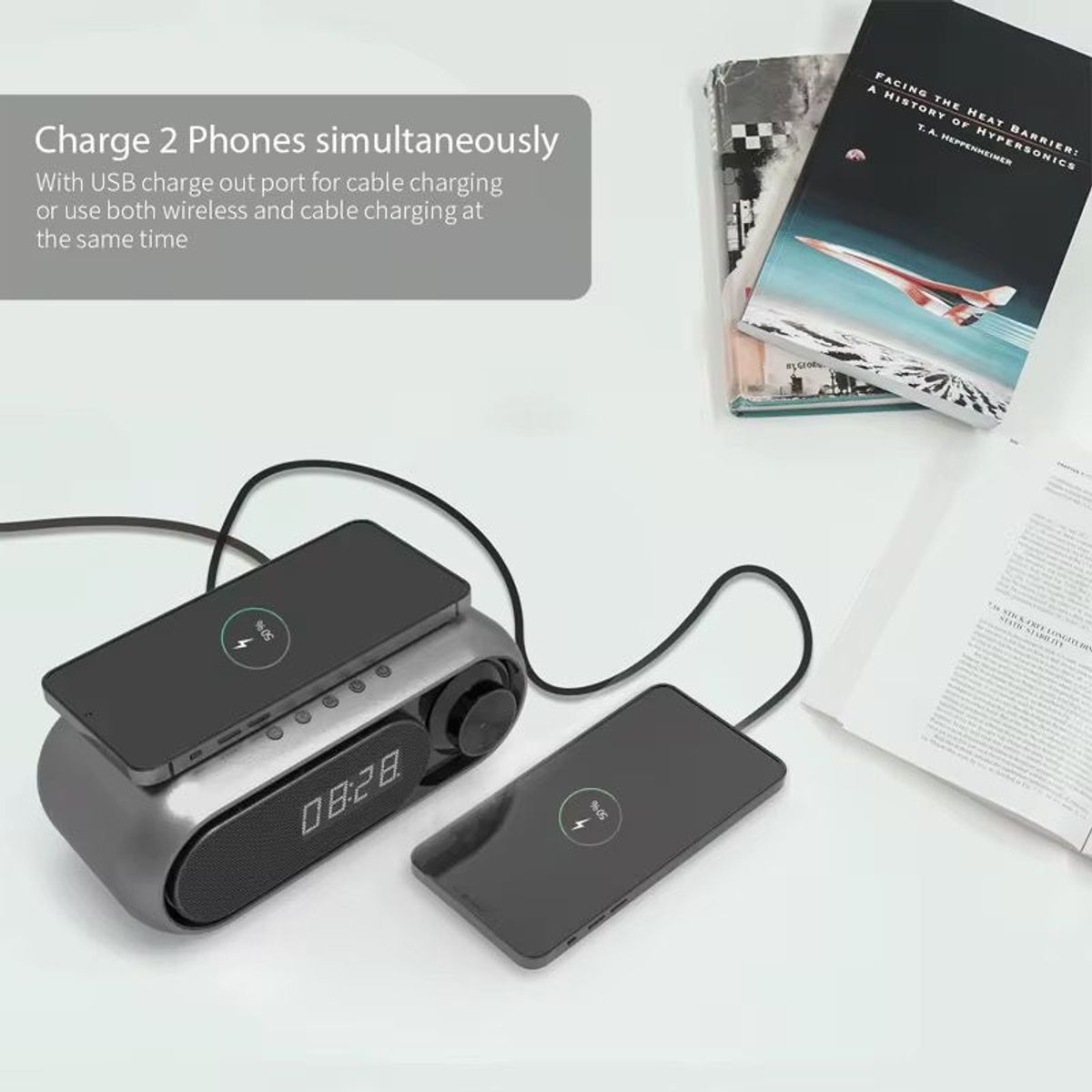 OEM - Parlante Cargador Magsafe con reloj radio y alarma